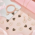 thumbnail image 5 of 20Pcs 2 Colors Light Gold Tone Alloy Enamel Pendants with Plastic Imitation Pearls Heart with Bowknot Charm Mixed Color 21x21mm 10pcs/color, 5 of 6