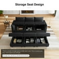 thumbnail image 2 of HONBAY Velvet Sectional Sofa Bed Couches Set for Living Room, Black, 2 of 7