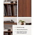 thumbnail image 6 of Joyyskill Modern Record Player Stand, Vinyl Record Storage Cabinet with Open Shelf, Wood Records Player Table Cube Storage Organizer, Brown, 6 of 6