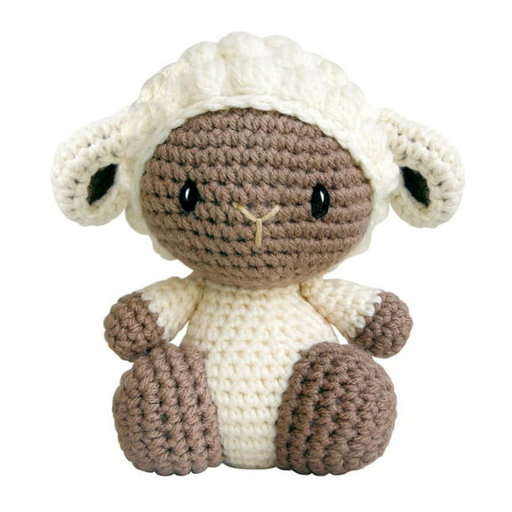 Hand Crochet Stuff Toy 5" Inches Cream Sitting Sheep Poppy Plushy