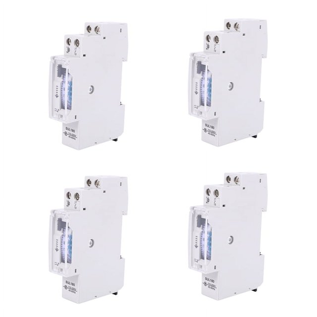 4X SUL180A 15 Minutes Mechanical Timer 24 Hours Programmable Din Rail Timer Time Switch Relay Measurement Analysis,4 x Timer Switch 4 x Instruction manual,Grayish white