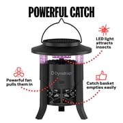Dynatrap Outdoor Bug Trap 1/4 Acre UV LED Light Mosquito, Fly, Gnat, Moth, Wasp Trap, Chemical-Free Bug Zapper Alternative, Rechargeable and Portable Flying Insect Catcher with Cordless Capability