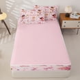 thumbnail image 4 of Castle Fairy Ballet Dance Girl Zipper Twin Comforter Sets with Fitted Sheet and 2 Pillowcases,Floral Butterfly Flamingo Zipper Bedding Set,Pink White,Grey Reversible,4-Piece, 4 of 6