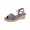 Blue Canvas, variant on Womens Leah Open Toe Padded Insole Wedge Sandals