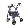 Hugo Portable Rollator Walker with Seat, Backrest and 8 Inch Wheels, Blue