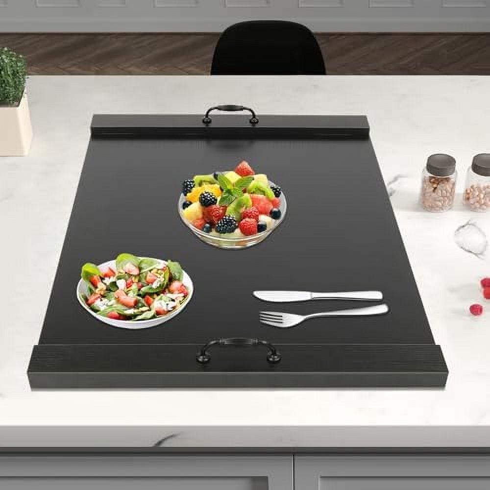 Stove Cover,Noodle Board Stove Cover Gas Stove Cover Electric Stove Cover Board Wood Stove Cover with Handles Kitchen Sink Cover RV Stove Top Cover (Black)