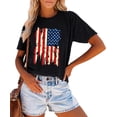 thumbnail image 2 of American Flag Shirts Women Patriotic Shirt USA Flag Stars Stripes Print T-Shirt 4th of July Tee Tops, 2 of 4