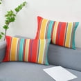 thumbnail image 4 of Juego de fundas de almohada impermeables para exteriores Pyonic de 30 x 51 cm a rayas, 4 of 7