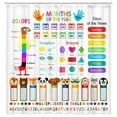 thumbnail image 3 of Funny Kids Shower Curtain, ABC Educational Restroom Curtain with Vehicle Smathematical Knowledge for Boys Girls, Gute Pupil Students Learning Tools Cloth Fabric Bathroom Accessories Decor with Hooks, 3 of 3