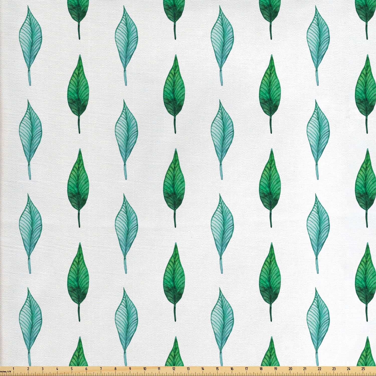 Leaves Upholstery Fabric By The Yard Botanical Watercolor Pattern With