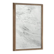 Kate and Laurel Blake Gray Marble Framed Printed Glass Dry Erase Wall Art by The Creative Bunch Studio, 18x24 Gold, Modern Wall Organizer