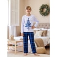 thumbnail image 2 of AIGUR Family Matching Christmas Pajamas Set Letter Tree Print Holiday Pajamas Plaid Sleepwear Dad Mom Kids PJs, 2 of 10
