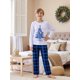 thumbnail image 2 of Conjunto de pijamas navideños familiares a juego con estampado de árbol de letras. Pijamas de vacaciones a cuadros para papá, mamá y niños., 2 of 9