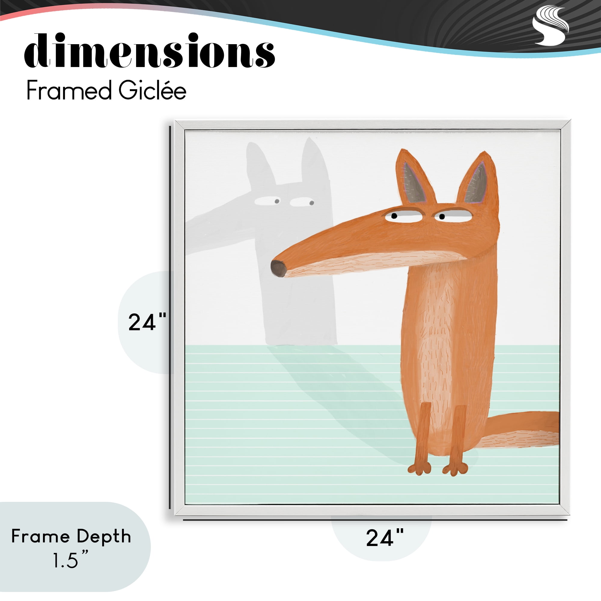 Stupell Industries Whimsical Fox Shadow White Framed Giclee Art, design by Carla Daly