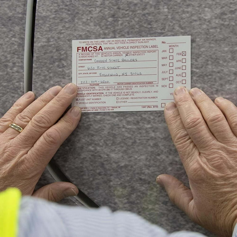 Annual Vehicle Inspection Label with Punch Boxes 20-pk. - Vinyl 