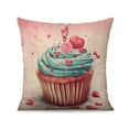 thumbnail image 2 of Valentine's Day Pink Sweet As Ice Cream Throw Pillow Covers 16"x16", Set Of 2, Linen Study Sofa Cushion Cover Indoor Living Room Home Decor, 2 of 7