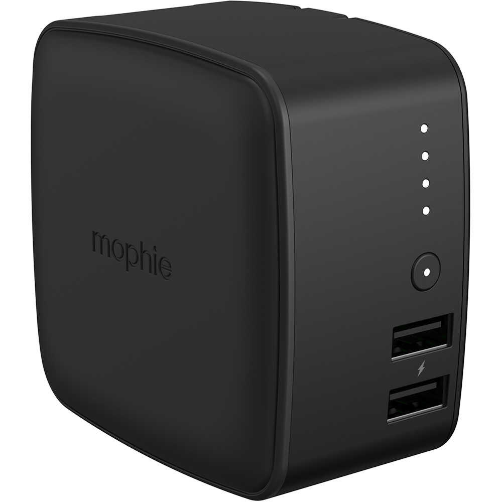 mophie Powerstation Cube 10,000mAh Dual Port Portable Battery with Builtin Wall Plug and Car