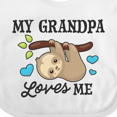 thumbnail image 4 of Inktastic My Grandpa Loves Me with Sloth and Hearts Boys or Girls Baby Bib, 4 of 4