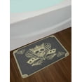 thumbnail image 2 of Skull Bath Mat, Vector Skull Poker Cards Play Game Scary Horror Image with Crown and Heart, Non-Slip Plush Mat Bathroom Kitchen Laundry Room Decor, 29.5 X 17.5 Inches, Dark Grey Tan Beige, Ambesonne, 2 of 2
