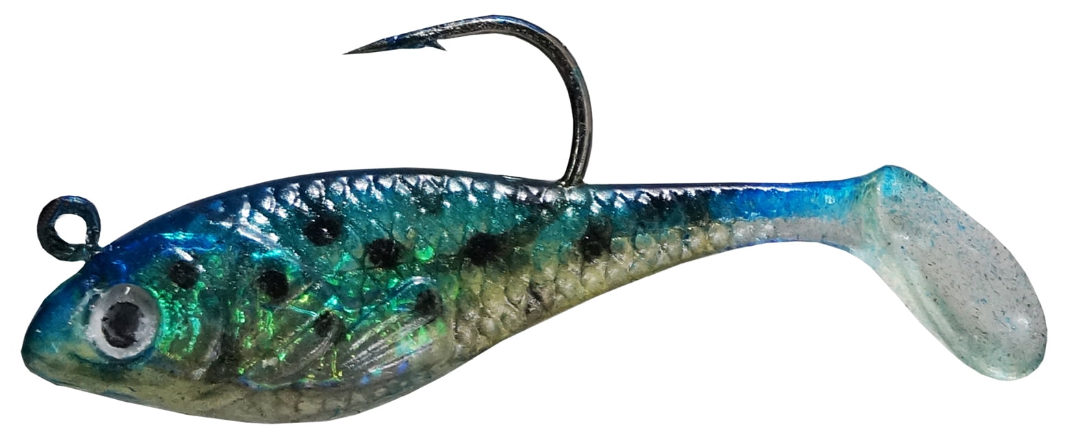 Creme 2" Spoiler Shad Swim Bait Lure, Chartreuse & Blue