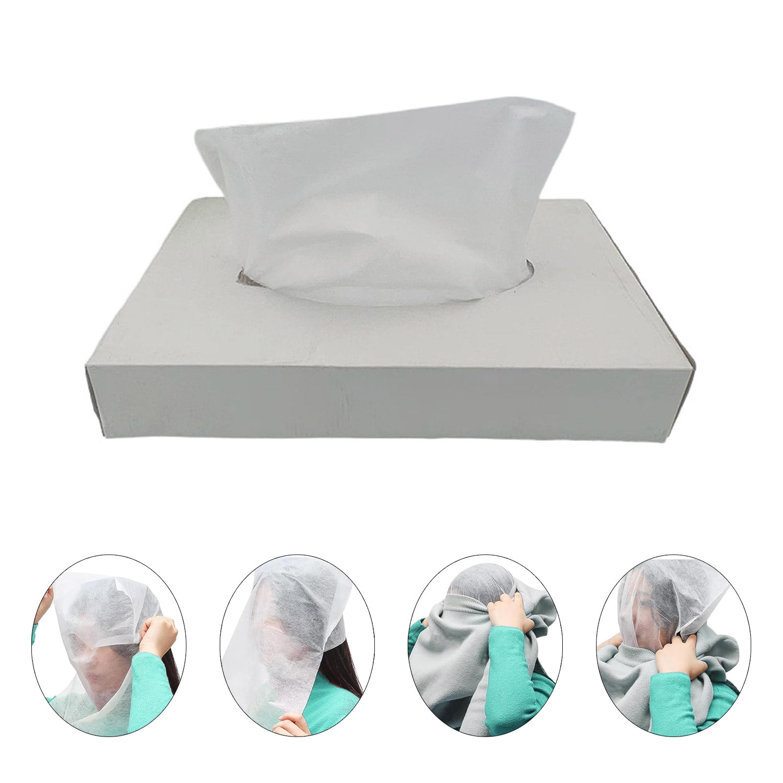 100Pcs Makeup Protector Hood Disposables Makeup Face Covers Clothing Protector Cosmetic Mask for Women Girls Dressing