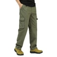 thumbnail image 3 of Ultra Comfort Fit Cargo Pants for Men with 5 Practical Pockets, Daily Wear Cotton Cargopants for Casual and Outdoor Activities,Army Green,L, 3 of 6