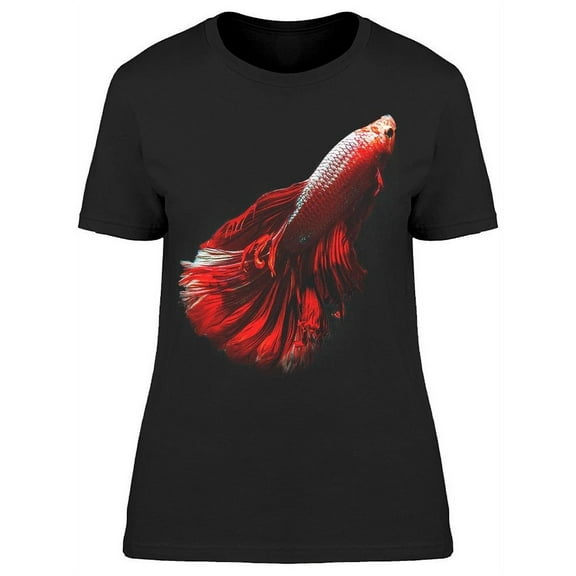 Red/White Siam Betta Fish T-Shirt Women -Image by Shutterstock, Female x-Large
