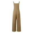 thumbnail image 3 of Everyday Casual Dungarees With Pocket Design Comfortable Overall Playsuit For All Seasons Trendy And Versatile Fashion Piece Women's Turtleneck Long Sleeve off The Shoulders Jumpsuit Earth Jumpsuit, 3 of 4