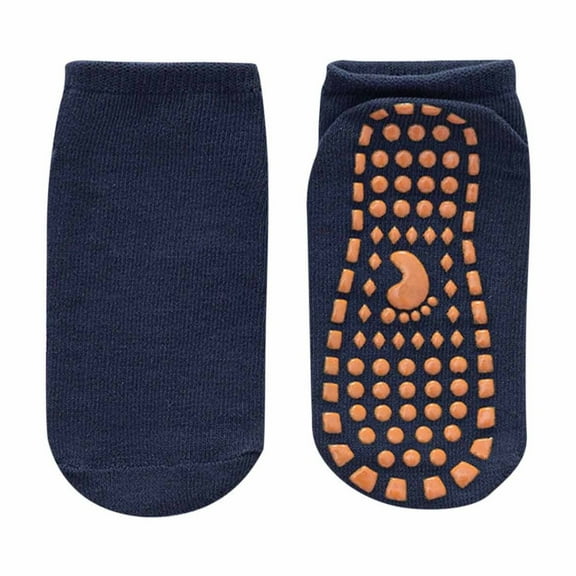 Alkepwun Grip Socks for Kids Soft Breathable Solid Color Non Slip Crew Socks with Grips Boys' Girls' Comfortable Cotton Socks Yoga Socks Toddlers Baby Socks for for 2-13 Years Kids
