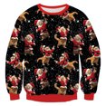 thumbnail image 2 of Mens Christmas Sweatshirt Long Sleeve Loose Casual Funny Print Xmas Festive Crewneck Pullover Sweatshirts, 2 of 5