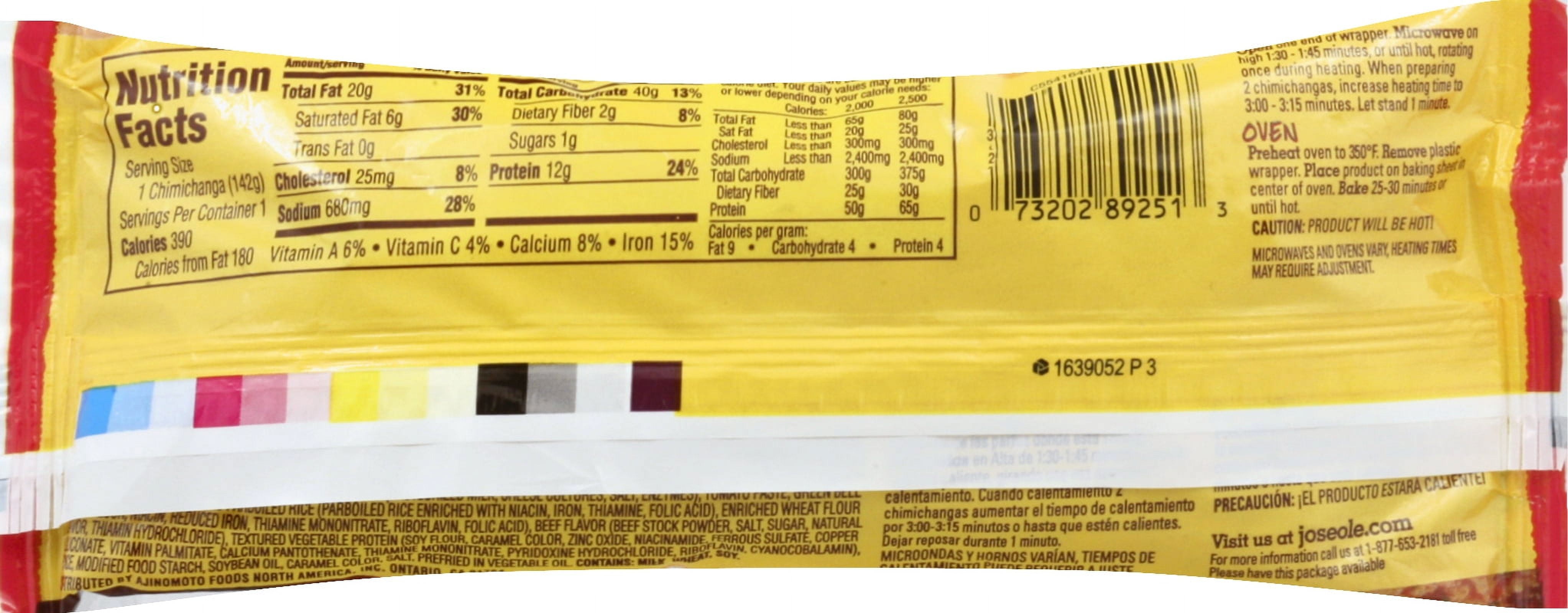 Jose Ole Beef & Cheese Chimichanga, Frozen Mexican Food, 5 oz
