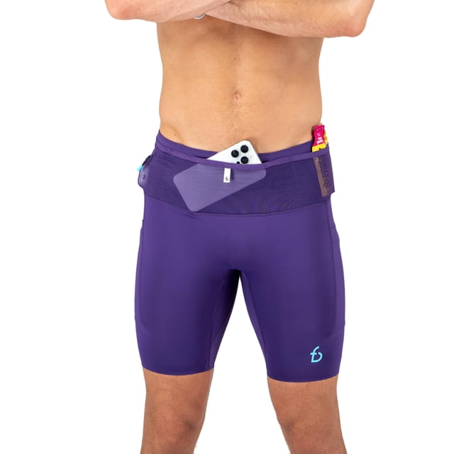 Shorts de Compresión FlipBelt para Hombre Noche Púrpura Talle S