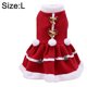 thumbnail image 2 of Falda de Navidad roja para mascotas con campana de bola de pelo de lazo grueso de terciopelo de doble cara, 2 of 6