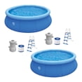 thumbnail image 1 of JLeisure 12Ft x 36" Prompt Set Inflatable Outdoor Backyard Swimming Pool(2 Pack), 1 of 8