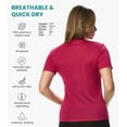thumbnail image 2 of Merino.tech Merino Wool T Shirt Women - 100% Merino Wool Base Layer Women Short Sleeve Moisture-Wicking Tee and Hiking Socks Large, Magenta Crewneck, 2 of 7