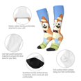 thumbnail image 3 of Silaia Bluey Print Socks For Women Men,Crew Socks,Sporty Calf Socks,Casual Socks, Design Socks for Hiking, Sport, 3 of 6