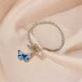 thumbnail image 5 of HOOUN Fashion Women Chain Bracelets Gradient Blue Spread Wing Butterfly Pendant 0545-Light Blue, 5 of 5