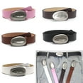 thumbnail image 2 of Oval Metal Buckle Faux Leather Waist Belt Jeans Dress Retro Formal PU Waistband, 2 of 14