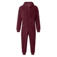 thumbnail image 6 of Generic Boys Fleece Hooded Onesie Kids Long Sleeve Zip Up Jumpsuit Sherpa Lined, 6 of 6