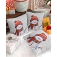 thumbnail image 3 of Pack of 2 Outdoor Pillow Covers, Christmas Snowman with Cap Xmas Tree Snowflake Grey Waterproof Square Throw Pillowcase Cushion Decorative Pillow Covers for Couch Patio Tent, 20x20 in, 3 of 6