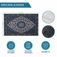 thumbnail image 5 of Retro Abstract Flower Texture Placemats Set of 6,Wipeable Washable Table Mats for Dining Tables, Dark Blue Gray Ethnic Pattern Place Mats for Kitchen Event Party Tabletop Decor, 5 of 9
