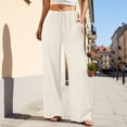 thumbnail image 2 of Gunia Womens Wide Leg Pants Palazzo Casual With Elastic Waistband Side Pockets Comfortable Loose Fit Trousers Summer Flowy Pants, 2 of 7