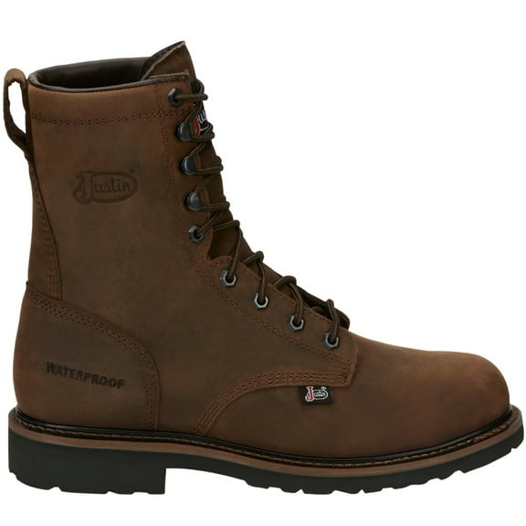 Justin Men's Drywall Waterproof Work Boot Steel Toe Brown 12 D(M) US