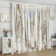 thumbnail image 4 of Rustic Curtains Farmhouse Wood White Blackout Print Rod Pocket Window Drapes for Bedroom Living Room 42x63in, 4 of 6