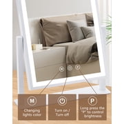 DECLUTTR Lighted Makeup Mirror, Hollywood Vanity Mirror with Lights, LED 10x Magnifying Mirror, White