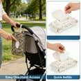 thumbnail image 6 of Baby Wipe Holder Diaper Caddy Pouch - Floral Quilted Portable Travel Organizer for Strollers, Diaper Bags & Daily Essentials | Compact Reusable Wipes Case (White + Brown), 6 of 7