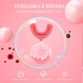 thumbnail image 5 of Cepillo de dientes en forma de U Rojo Verde silicona limpieza Integral suave 360 Talla S Rosa, 5 of 5