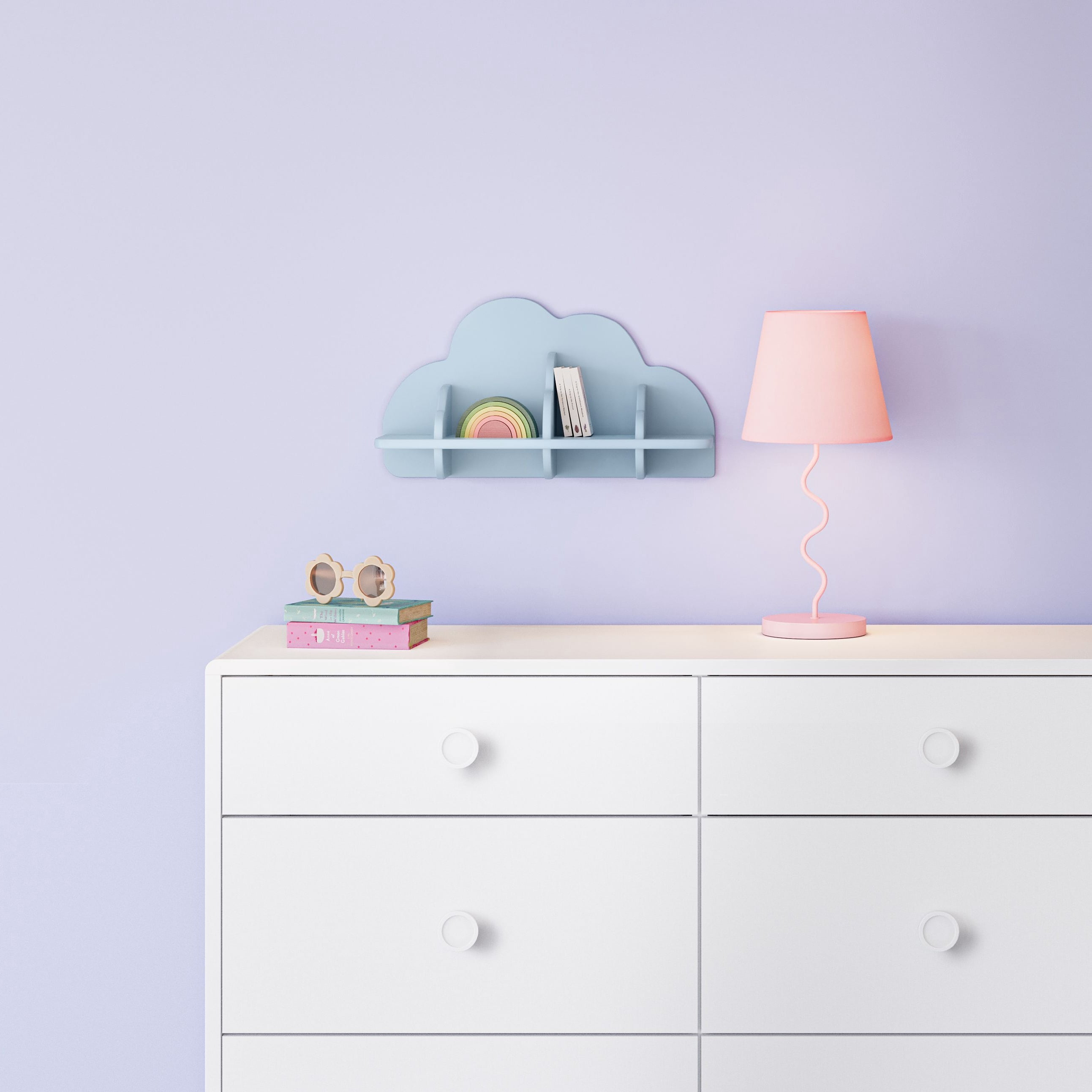 Mainstays Kids Cloud Shaped Decorative Wall Shelf, Light Blue