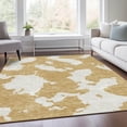 thumbnail image 5 of HomeRoots 677018 5 x 8 ft. Gold & Ivory Abstract Transitional Washable Machine Made Rectangle Area Rug with UV Protection, 5 of 9