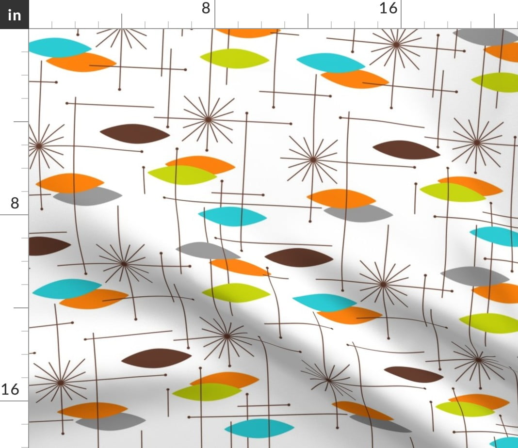 Wallpaper Roll Mid Century Modern Starburst Lime Mcm Retro Space 24in x 27ft